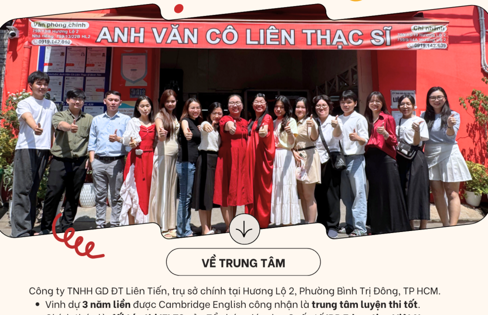 GIA NHẬP ĐỘI NGŨ SƯ PHẠM và ĐỘI NGŨ NHÂN VIÊN TẠI ANH VĂN CÔ LIÊN THẠC SĨ